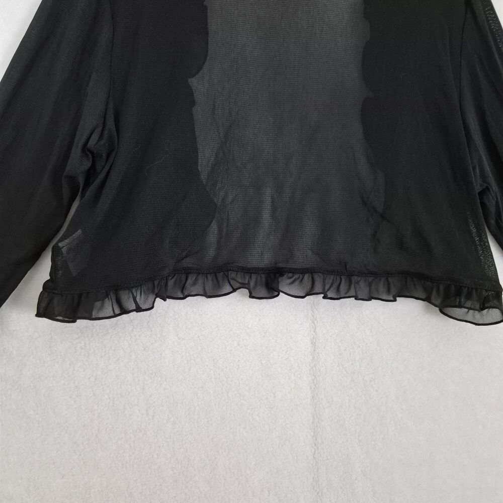 Sangria Black X Large Ruffled Sleeve Sheer Cover Up Cardigan Whimsigoth Romantic - Picture 13 of 13